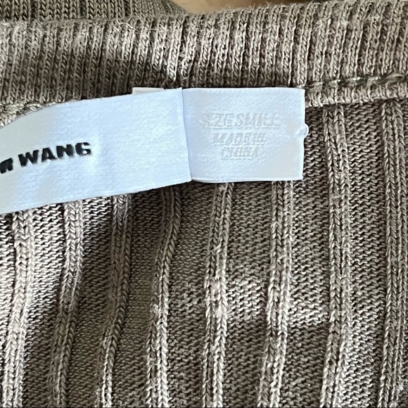 T by ALEXANDER WANG sz S Long Sleeve Crop Top Olive Green - Picture 8 of 8